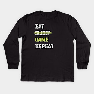 Eat Sleep Game Repeat Gamer Kids Long Sleeve T-Shirt